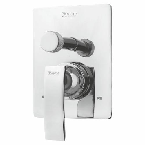 Single Lever Concealed Mixer & Diverter High Flow & 3 Outlet exposed parts kit consisting of operating lever & wall flange (suitable for item no. DCB 123)